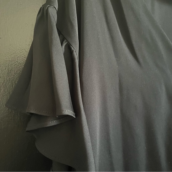 Silk v-neck top MILLY black size 8 - Picture 4 of 6